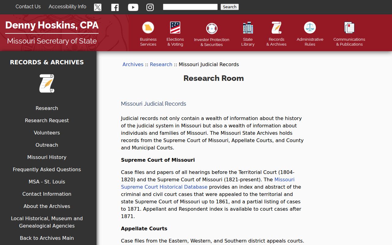 Butler County court records image of Missouri State Archives judicial records