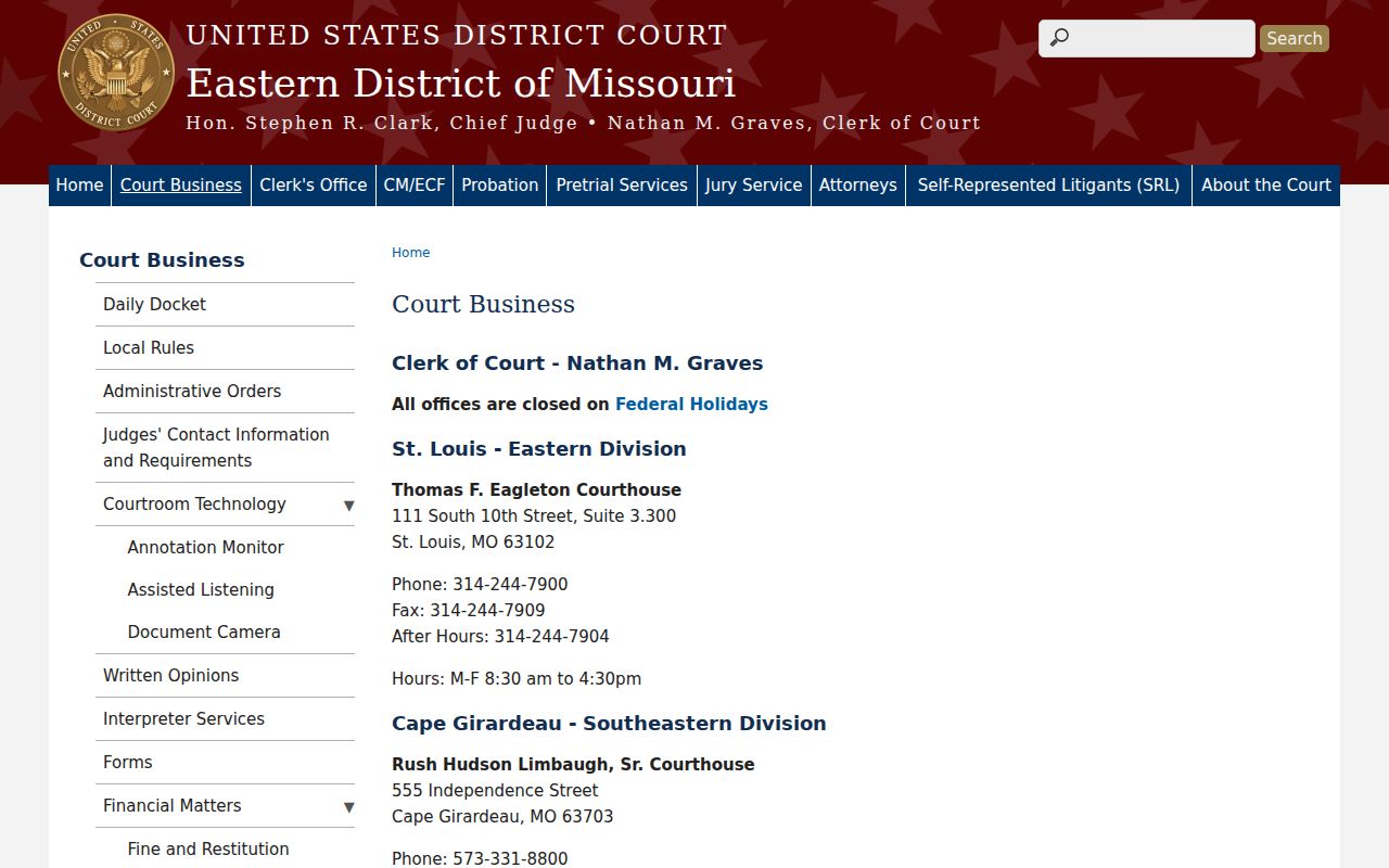 Butler County Neelyville court docket Eastern District court business source